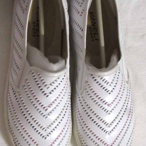 NEW Ladies VANELI SPORT White Multi Leather Loafer Tennis Shoe 11 M Orig $195 - Picture 5 of 6
